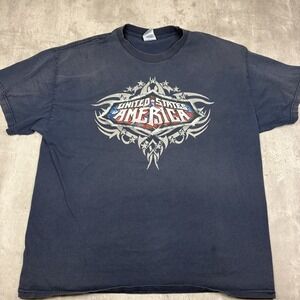 Vintage USA America Shirt XL Blue Tennessee River Faded 90s Cyber Y2K Gothic